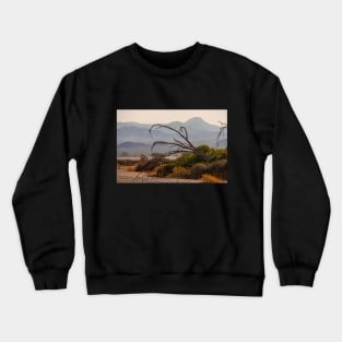 Namibia. Dead Tree with the Mountain Silhouettes. Crewneck Sweatshirt